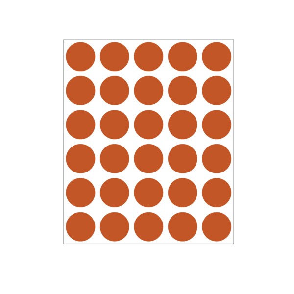 3/4" Color Coding Dots Copper - Sheet Form